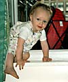 Sarah on the doorstep